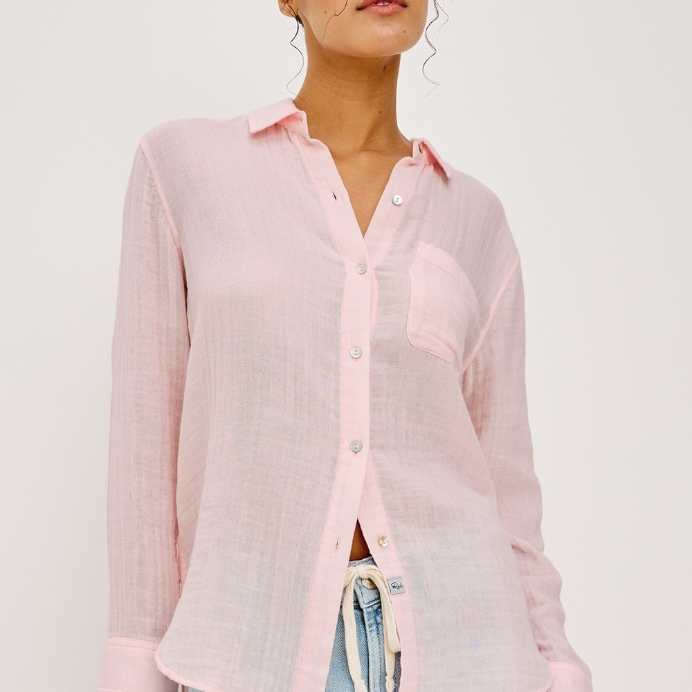 Rails Ellis Button-Up Pocket Shirt in Light Pink